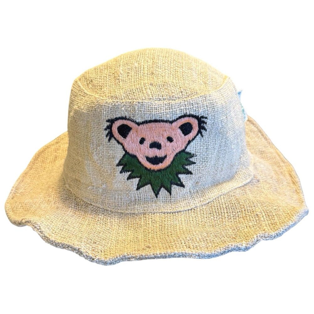 Grateful Dead Gypsy Rose 100% Hemp Bucket Hat Embroidered Bear Adjustable Brim